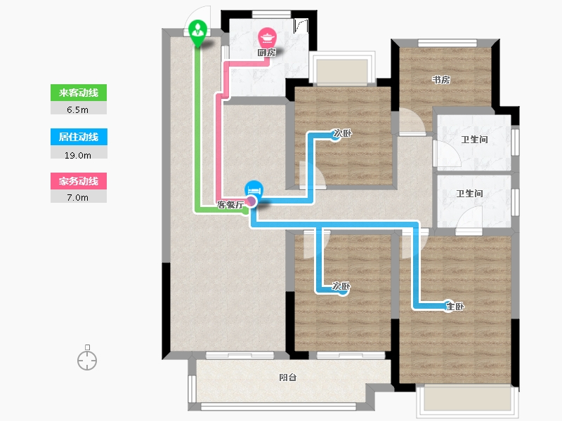 安徽省-宿州市-天元府-103.00-户型库-动静线