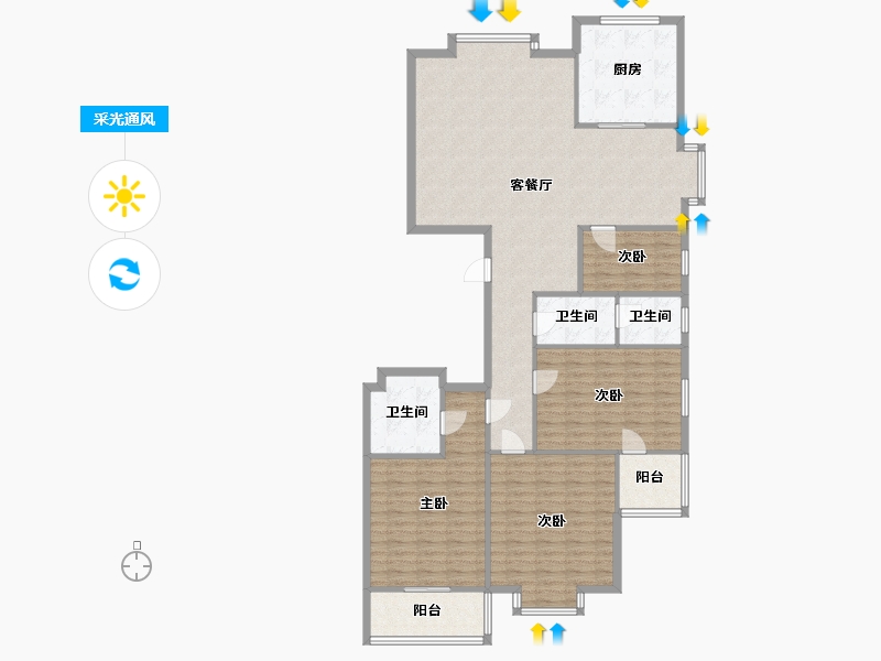 山西省-太原市-化二建高层-154.40-户型库-采光通风