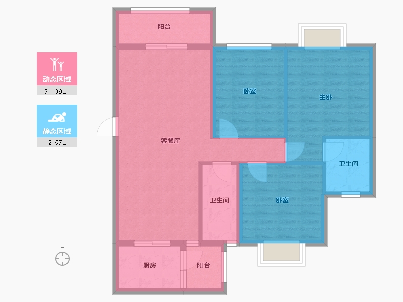 广东省-肇庆市-方凯天悦城-93.07-户型库-动静分区