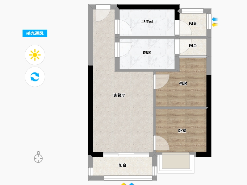 福建省-福州市-金辉公元大观-45.00-户型库-采光通风