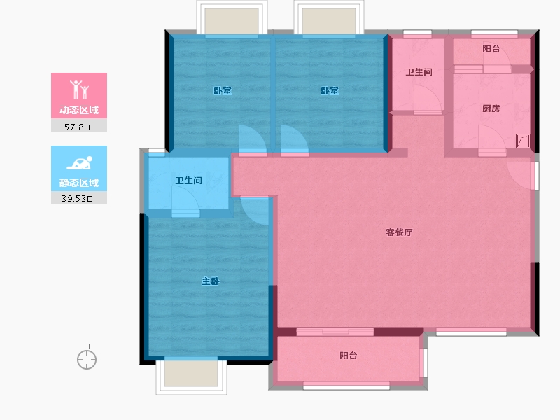 四川省-成都市-昌建星悦城-98.00-户型库-动静分区