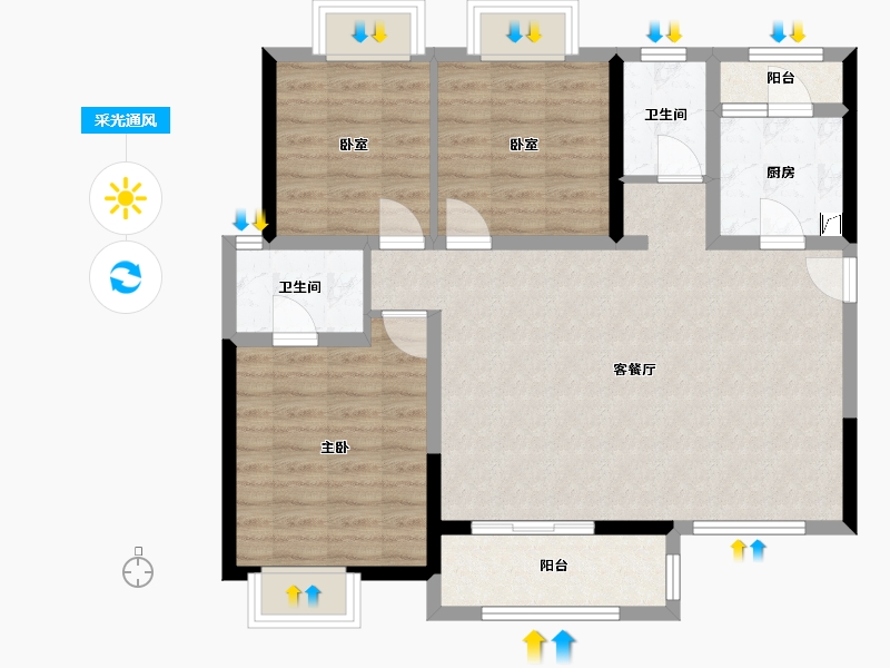 四川省-成都市-昌建星悦城-98.00-户型库-采光通风