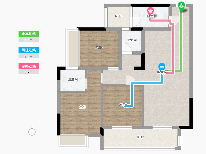 四川省-成都市-彭州立晶康和府-80.00-户型库-动静线