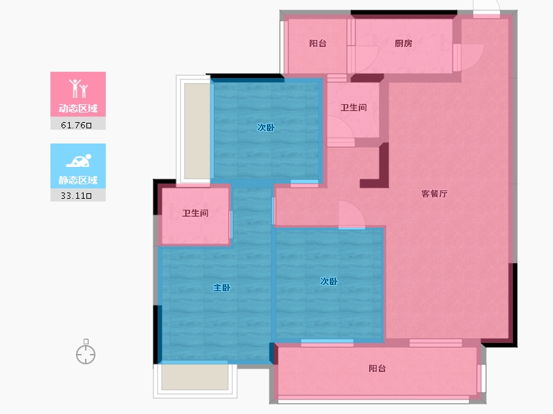 四川省-成都市-彭州立晶康和府-80.00-户型库-动静分区