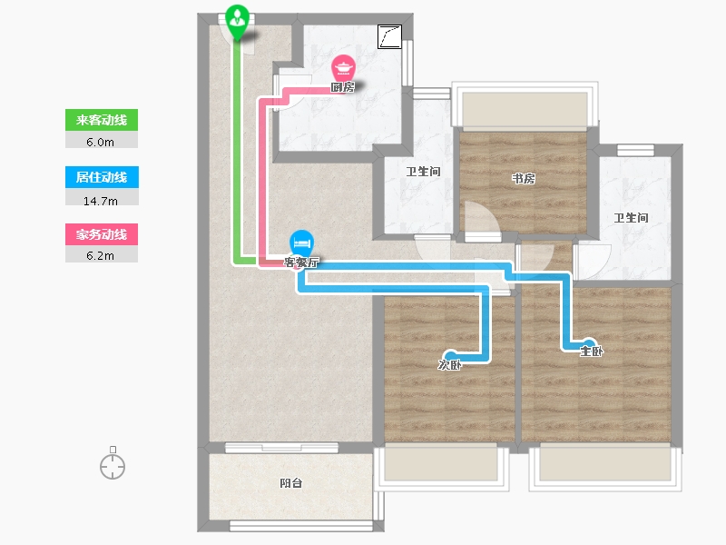 上海-上海市-奉贤禹州雍贤府-78.00-户型库-动静线