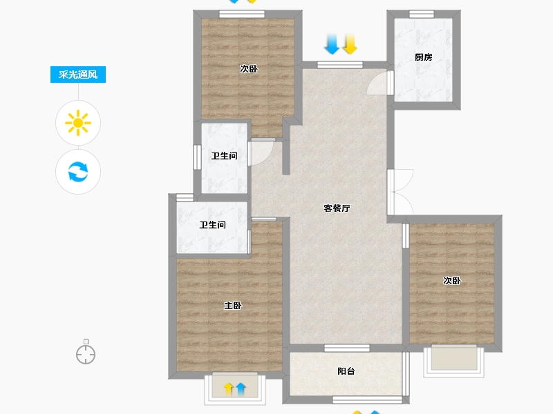 山东省-济宁市-保信海德佳园-98.00-户型库-采光通风