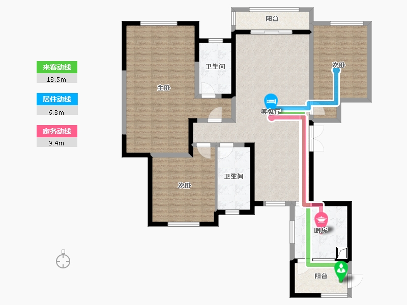 江苏省-无锡市-东城中央府-129.00-户型库-动静线