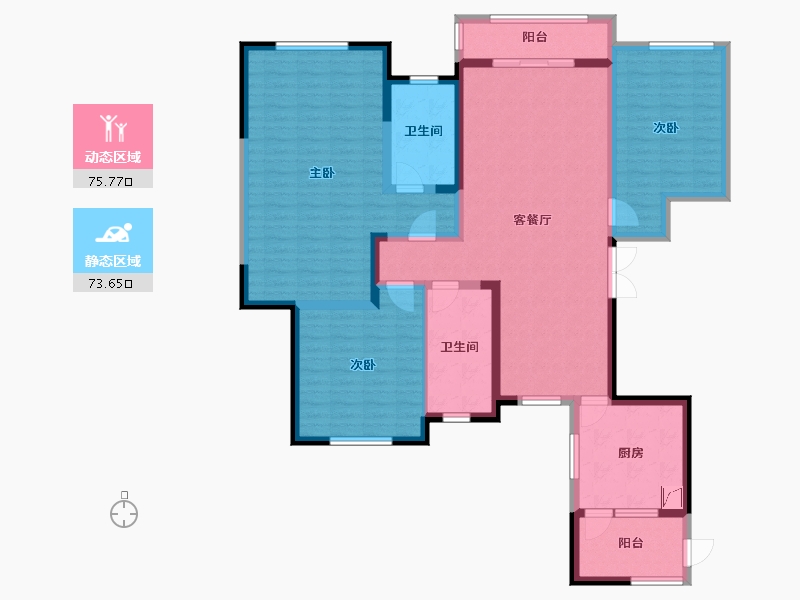 江苏省-无锡市-东城中央府-129.00-户型库-动静分区