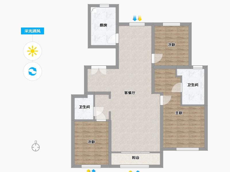 河北省-唐山市-首府-133.00-户型库-采光通风