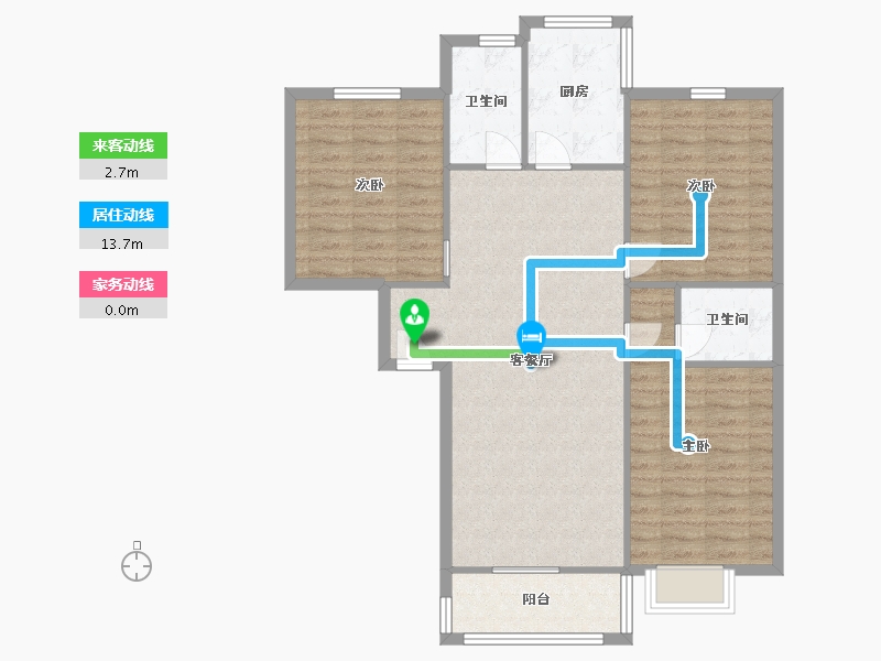 河南省-郑州市-航海花园-105.00-户型库-动静线