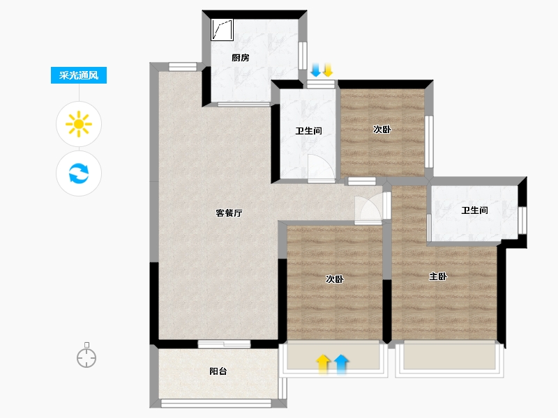 广东省-汕头市-悦江府-78.41-户型库-采光通风