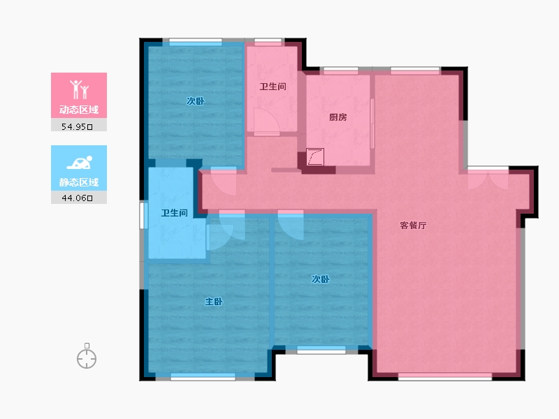 内蒙古自治区-赤峰市-林溪嘉苑-102.00-户型库-动静分区