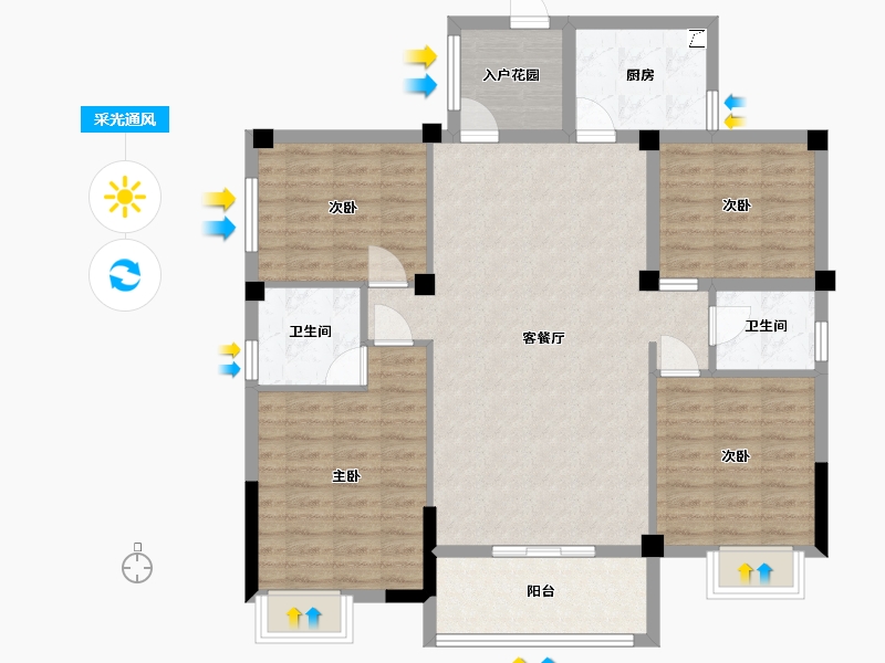 江西省-赣州市-中正广场-130.00-户型库-采光通风