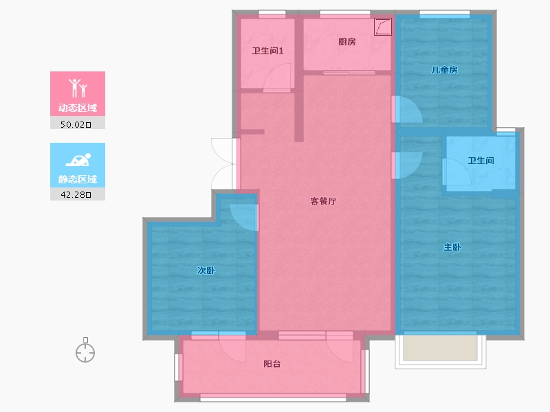 山东省-聊城市-民生凤凰城-90.00-户型库-动静分区