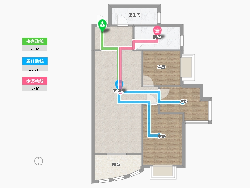 河南省-郑州市-华林都市家园-82.00-户型库-动静线