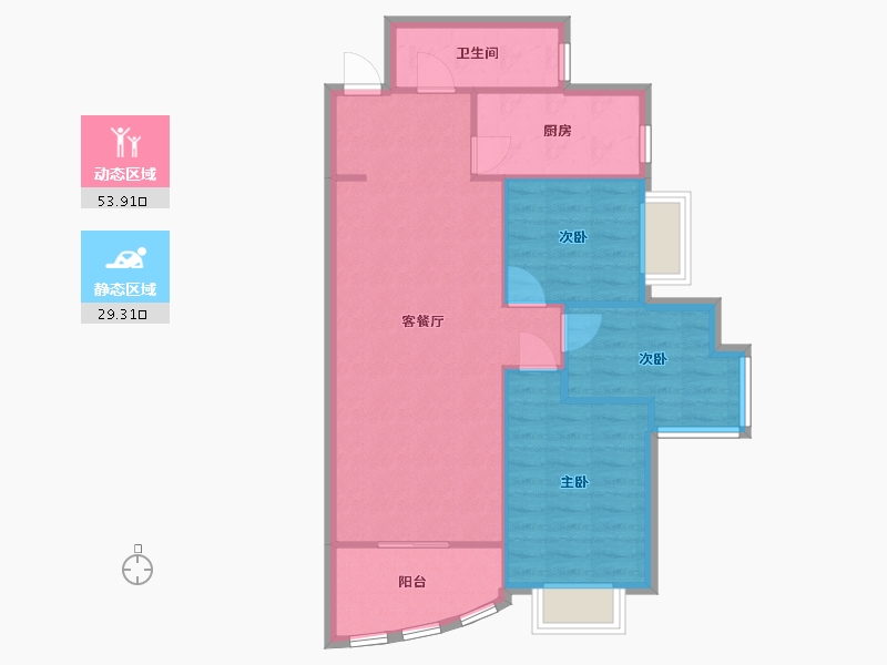 河南省-郑州市-华林都市家园-82.00-户型库-动静分区