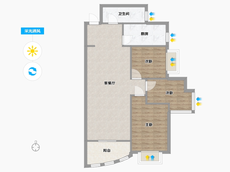 河南省-郑州市-华林都市家园-82.00-户型库-采光通风