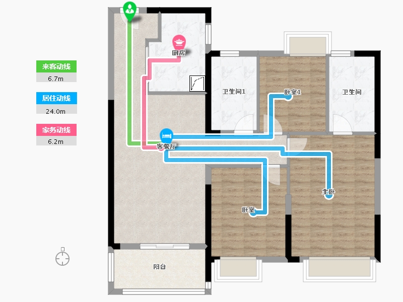 湖南省-长沙市-招商华发依云曦城-104.00-户型库-动静线