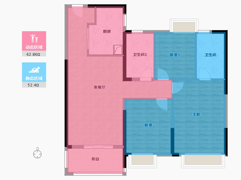 湖南省-长沙市-招商华发依云曦城-104.00-户型库-动静分区