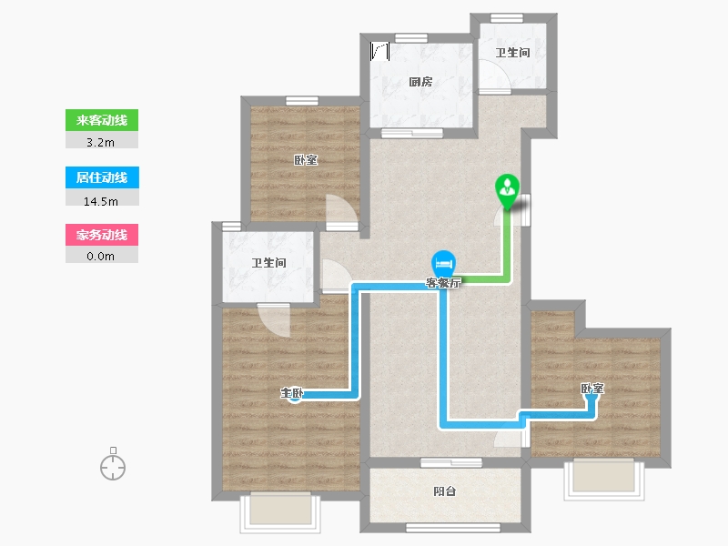 天津-天津市-锦绣大家-90.00-户型库-动静线