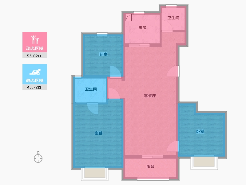 天津-天津市-锦绣大家-90.00-户型库-动静分区