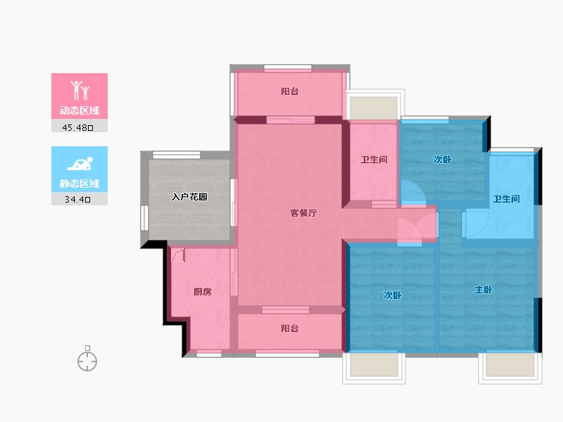 广东省-东莞市-礼顿・金御海湾-77.96-户型库-动静分区