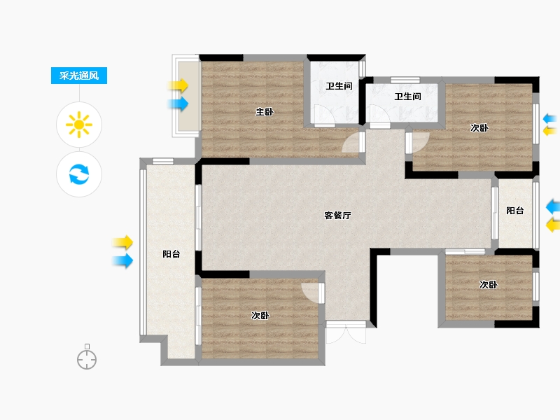 河南省-新乡市-建业森林半岛-114.35-户型库-采光通风