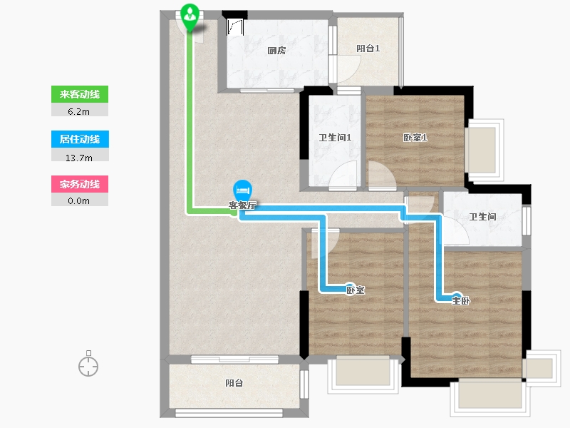 广东省-佛山市-明智雅苑-85.00-户型库-动静线