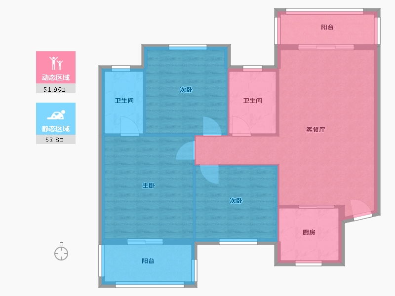 湖北省-荆州市-忆美领秀城-100.00-户型库-动静分区