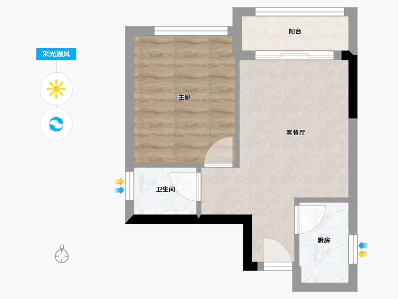 江苏省-无锡市-敔山湾花园-40.00-户型库-采光通风