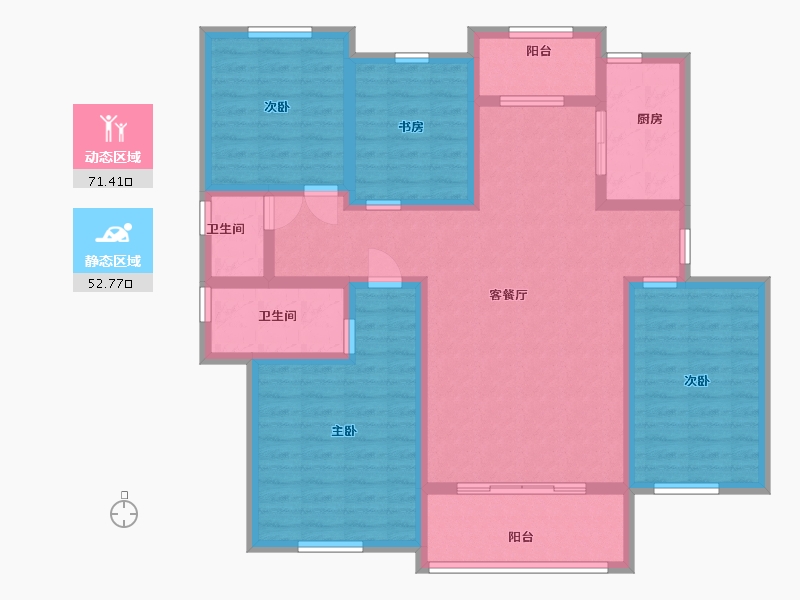 山东省-泰安市-河畔豪庭-110.00-户型库-动静分区