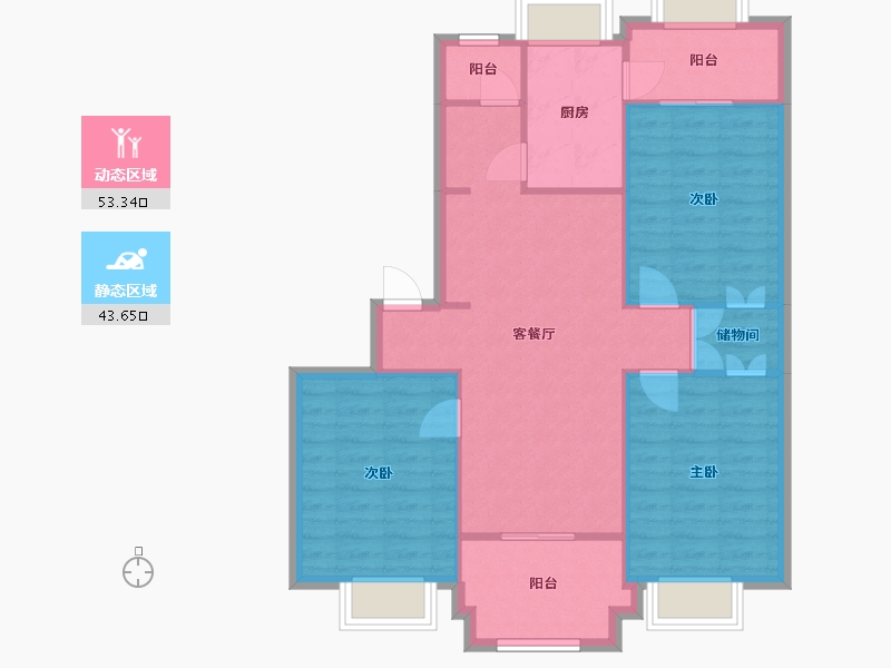 河北省-石家庄市-银通小区-98.00-户型库-动静分区