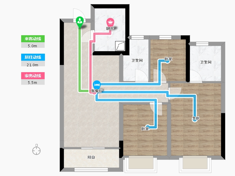 浙江省-金华市-新城云昱-77.00-户型库-动静线