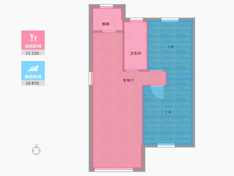 辽宁省-大连市-亿达第一郡-70.45-户型库-动静分区