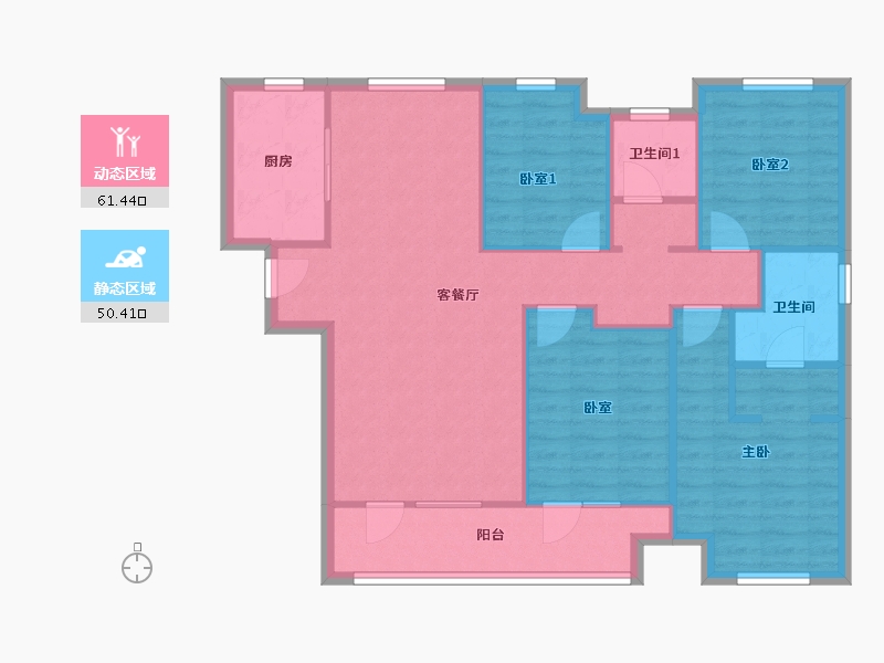 湖北省-武汉市-融创观澜壹号-100.00-户型库-动静分区