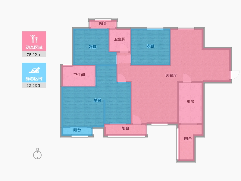 贵州省-贵阳市-会展城B区-111.00-户型库-动静分区