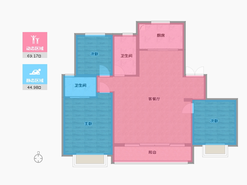 陕西省-西安市-正荣紫阙峯著-103.51-户型库-动静分区