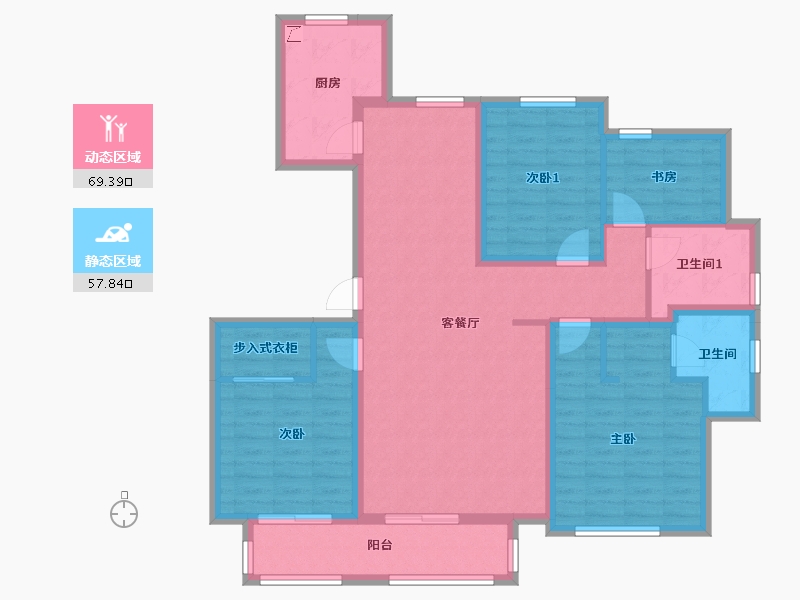 山东省-济南市-绿地-130.00-户型库-动静分区