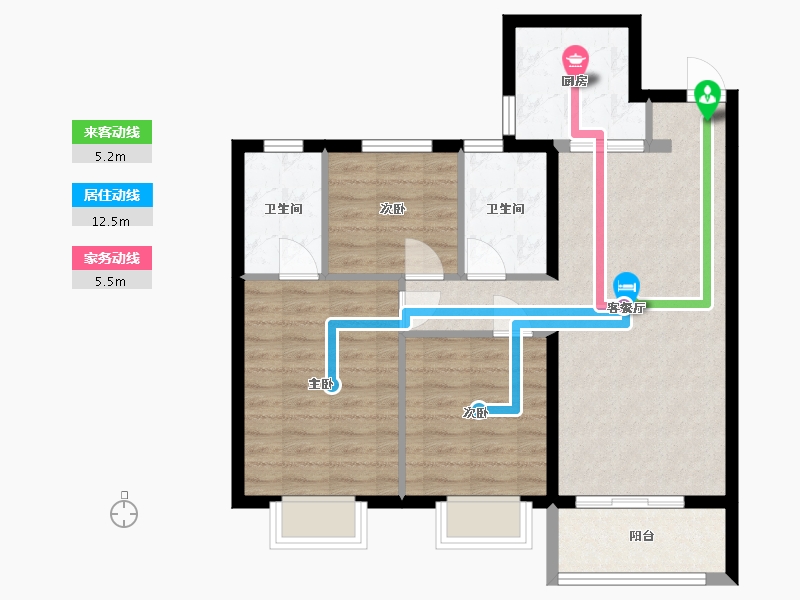 陕西省-西安市-华润置地未来城市-87.50-户型库-动静线