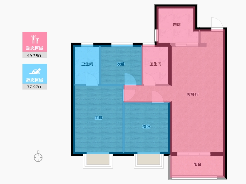 陕西省-西安市-华润置地未来城市-87.50-户型库-动静分区