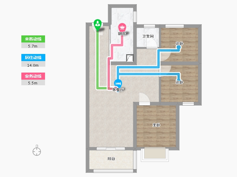 福建省-福州市-中建龙庭嘉园-70.00-户型库-动静线