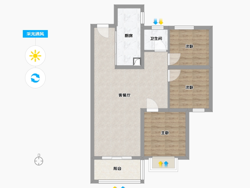 福建省-福州市-中建龙庭嘉园-70.00-户型库-采光通风