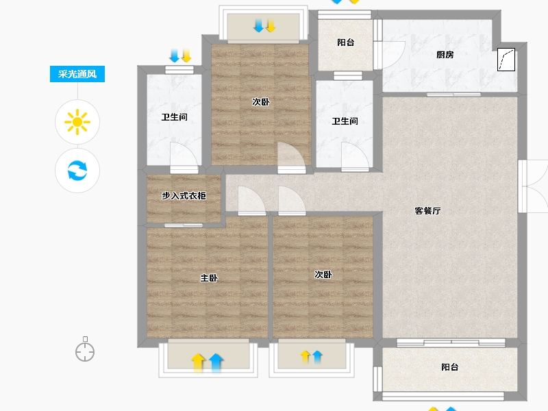 四川省-成都市-翰林学府-97.00-户型库-采光通风