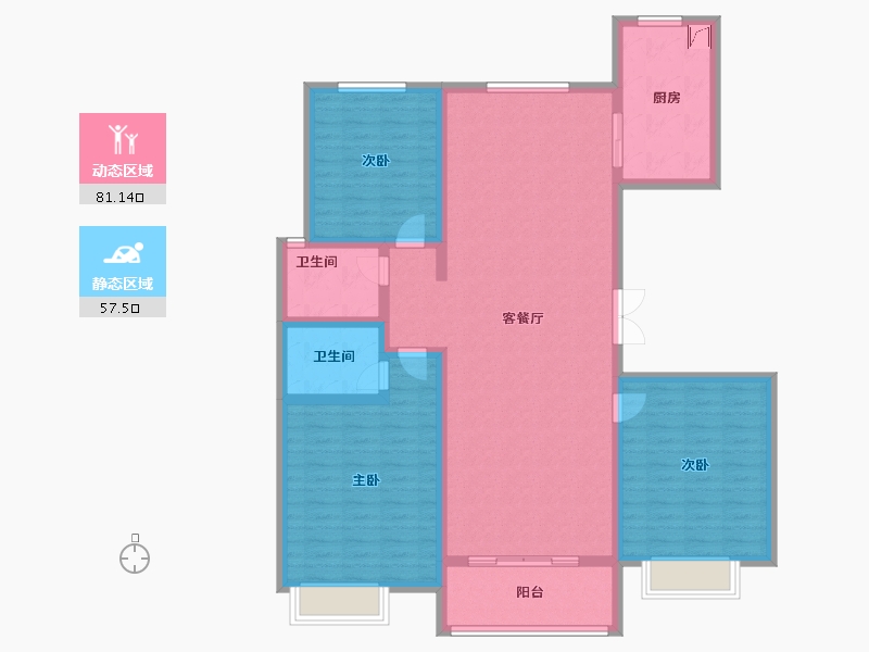 河北省-邢台市-清华园-125.00-户型库-动静分区