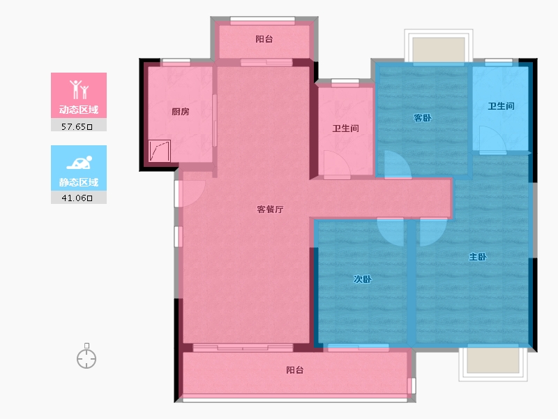 江西省-赣州市-招商雍景湾-111.00-户型库-动静分区