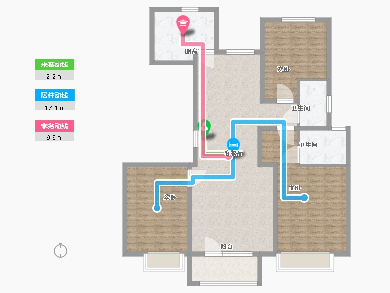 山东省-东营市-秋月华庭-120.00-户型库-动静线