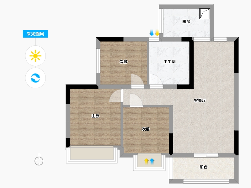 四川省-成都市-金域府壹号-102.00-户型库-采光通风