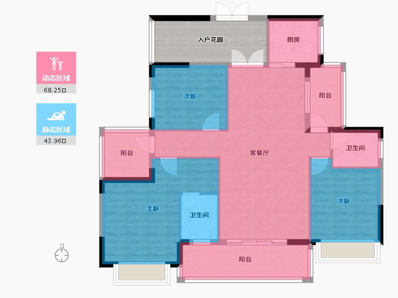 贵州省-黔东南苗族侗族自治州-学府人家-110.00-户型库-动静分区