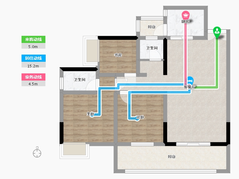 四川省-巴中市-湖滨一号-90.00-户型库-动静线