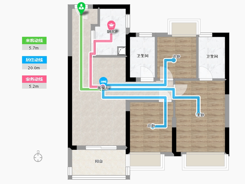 湖南省-长沙市-招商华发依云曦城-77.60-户型库-动静线